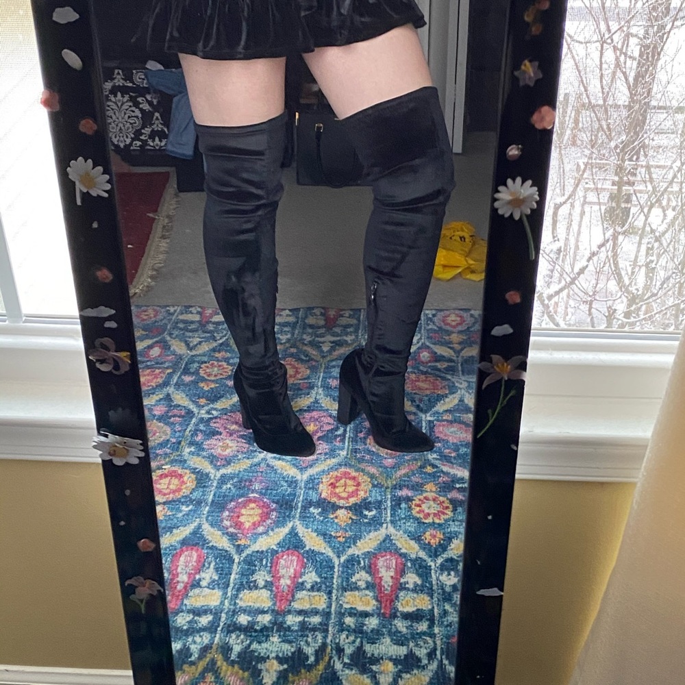 Knee High velvet boots
